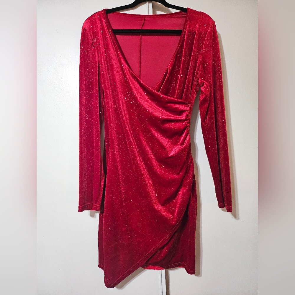 Red Velvet Glitter Dress
